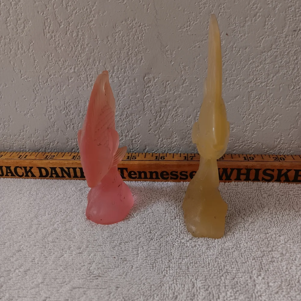 Elegant Fish Figurine Set - Pink and Cream